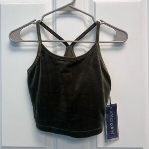 Kyodan Olive Green Velvet Tank Top